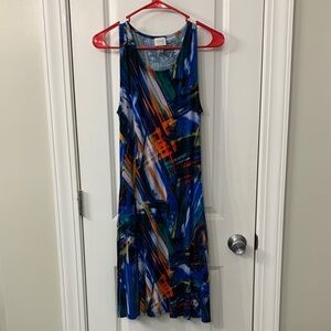 Cupio Multicolor Abstract Midi Dress